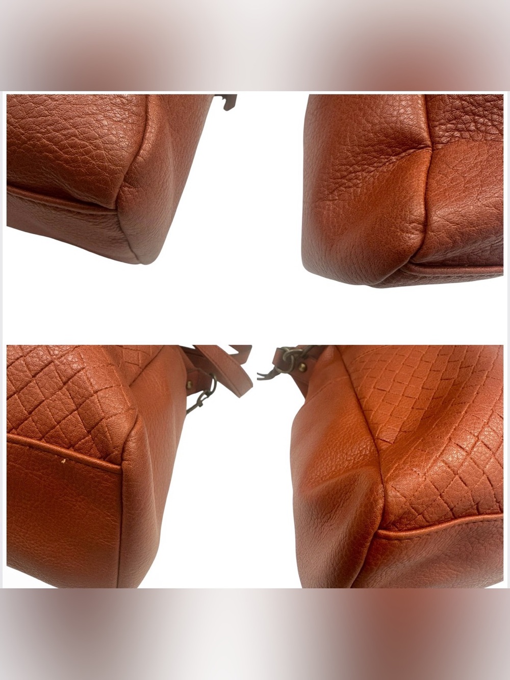 Time and True Giselle Cognac Brown Faux Leather Tote Shoulder Handbag Purse - Picture 4 of 11